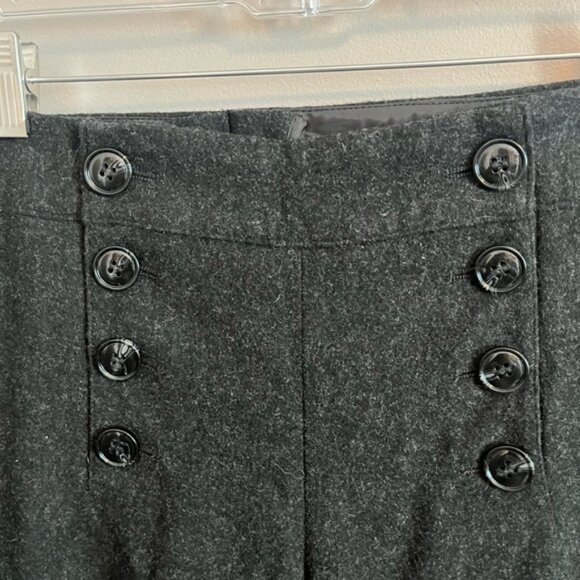 HampM wool blend lined sailor pants charcoal grey size 8 - Picture 3 of 5